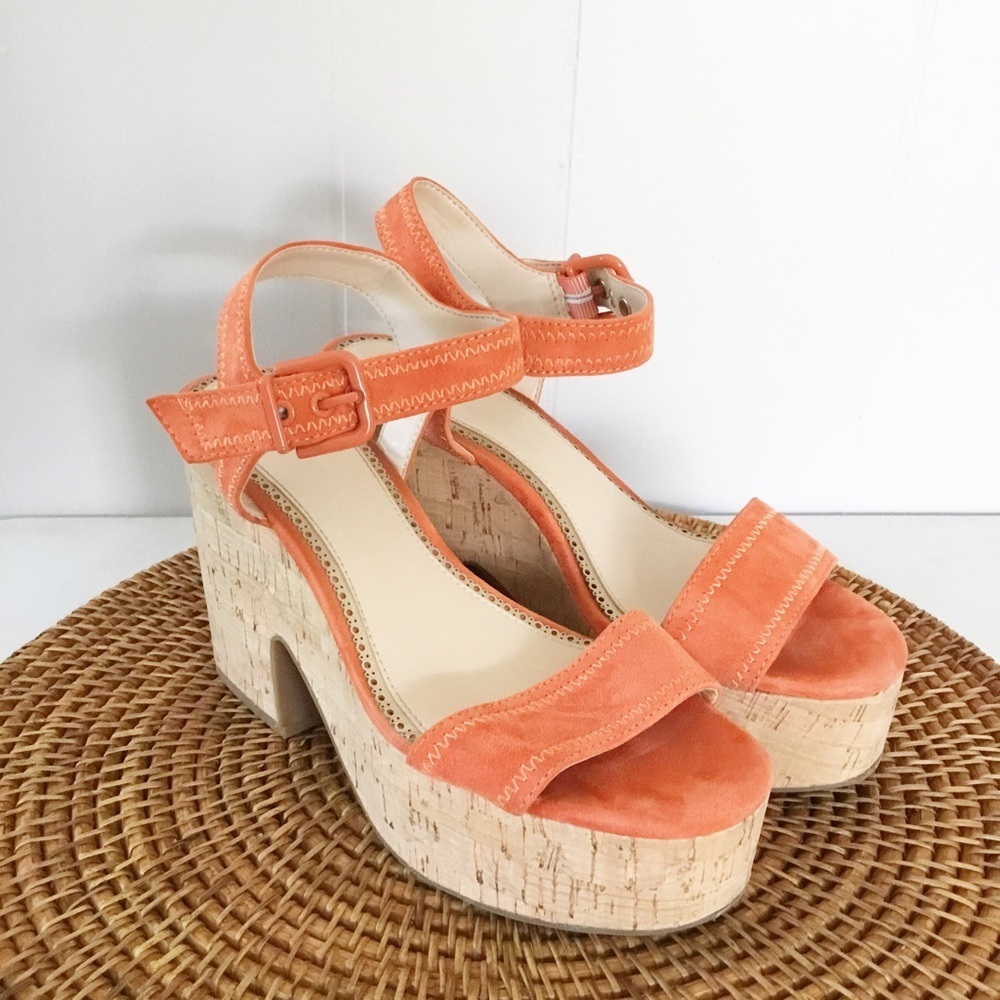 1901 Coral Crock Heels Size 7 M Platform Shoes Wedge